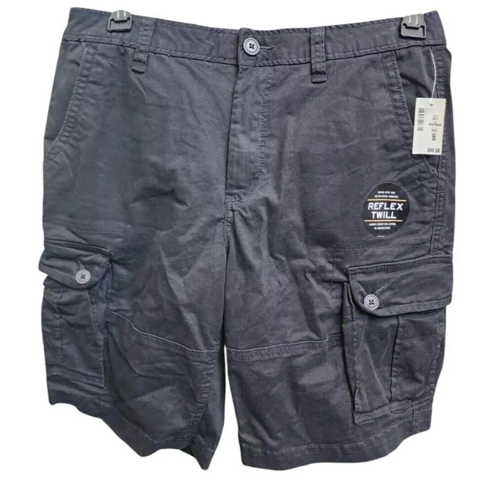 Aeropostale Black Cargo Shorts Size 32 Stretch NWT Reflex Twill